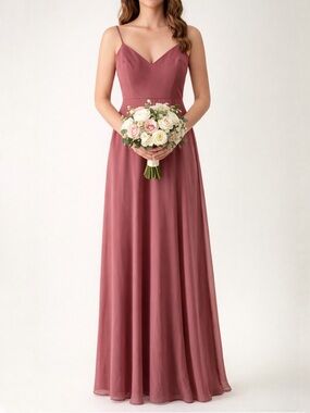 Birdy Grey Dusty Rose Maxi Bridesmaid Dress With Slit Size XS